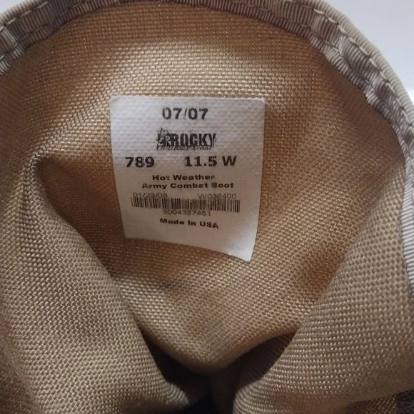 Men's Rocky Tan Military Hot Weather Army Combat Boots Size 11.5W - Picture 9 of 15